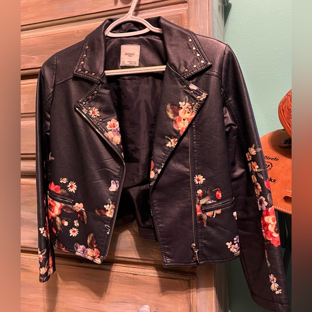 Girls size 12 Boutique brand faux leather jacket